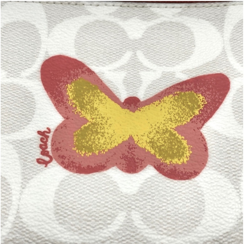 Coach Signature Canvas Wristlet with Butterfly Accent - Picture 9 of 11
